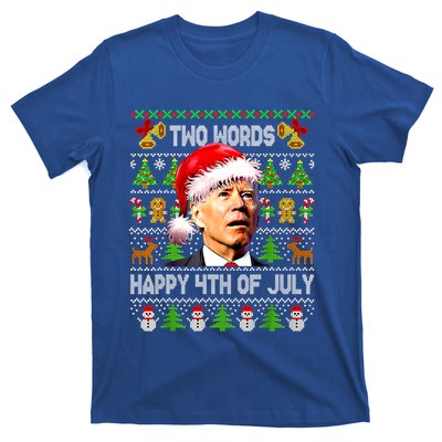 Two Words Happy 4th Of July Joe Biden Christmas Sweater Gift T-Shirt