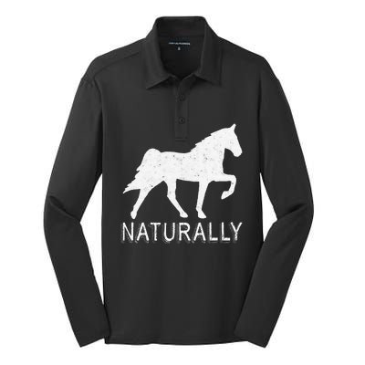 Tennessee Walking Horse Gaited Naturally funny Silk Touch Performance Long Sleeve Polo