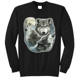 Three Wolves Howling At The Moon Wolf Lover Sweatshirt