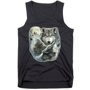 Three Wolves Howling At The Moon Wolf Lover Tank Top