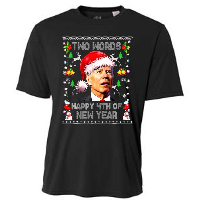 Two Words Happy 4th Of Easter Joe Biden Christmas Sweater  Cooling Performance Crew T-Shirt