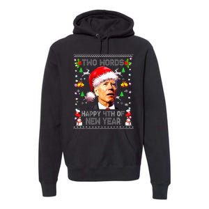 Two Words Happy 4th Of Easter Joe Biden Christmas Sweater  Premium Hoodie