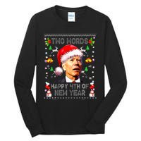 Two Words Happy 4th Of Easter Joe Biden Christmas Sweater  Tall Long Sleeve T-Shirt