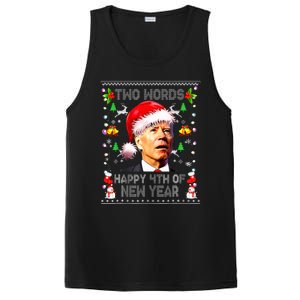 Two Words Happy 4th Of Easter Joe Biden Christmas Sweater  PosiCharge Competitor Tank