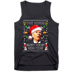 Two Words Happy 4th Of Easter Joe Biden Christmas Sweater  Tank Top