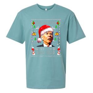 Two Words Happy 4th Of Easter Joe Biden Christmas Sweater  Sueded Cloud Jersey T-Shirt