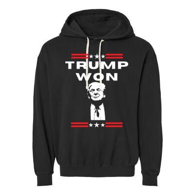 Trump Won, He'll Be Back, Ready To Beat Them A 3rd Time Garment-Dyed Fleece Hoodie