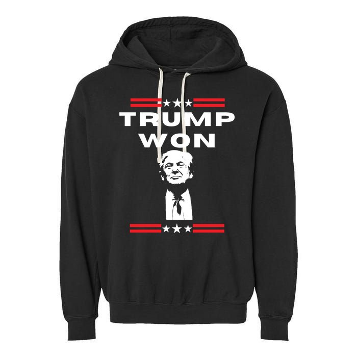 Trump Won, He'll Be Back, Ready To Beat Them A 3rd Time Garment-Dyed Fleece Hoodie