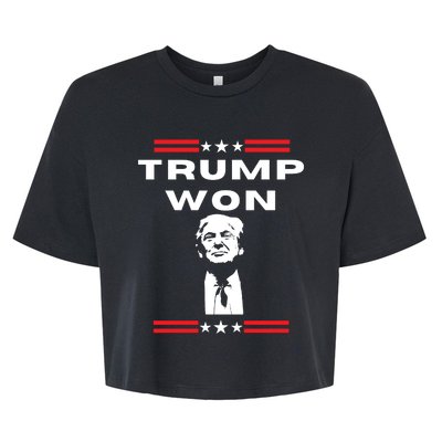 Trump Won, He'll Be Back, Ready To Beat Them A 3rd Time Bella+Canvas Jersey Crop Tee