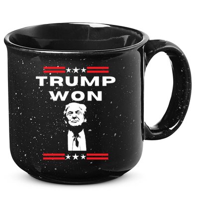 Trump Won, He'll Be Back, Ready To Beat Them A 3rd Time 15oz Campfire Ceramic Mug