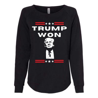 Trump Won, He'll Be Back, Ready To Beat Them A 3rd Time Womens California Wash Sweatshirt