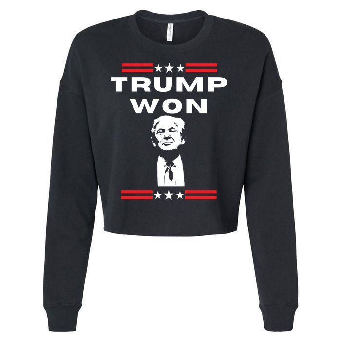 Trump Won, He'll Be Back, Ready To Beat Them A 3rd Time Cropped Pullover Crew