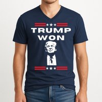Trump Won, He'll Be Back, Ready To Beat Them A 3rd Time V-Neck T-Shirt