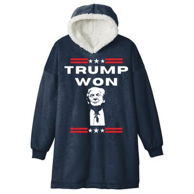 Trump Won, He'll Be Back, Ready To Beat Them A 3rd Time Hooded Wearable Blanket