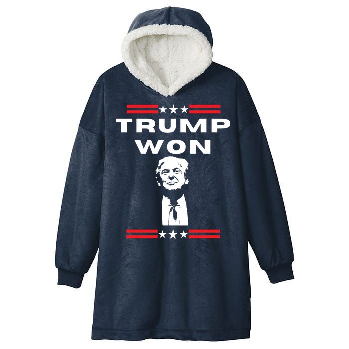 Trump Won, He'll Be Back, Ready To Beat Them A 3rd Time Hooded Wearable Blanket