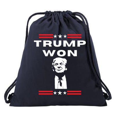 Trump Won, He'll Be Back, Ready To Beat Them A 3rd Time Drawstring Bag