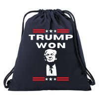 Trump Won, He'll Be Back, Ready To Beat Them A 3rd Time Drawstring Bag