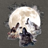Three Wolves Howling At The Moon Wolf Lover Cotton Canvas Backpack