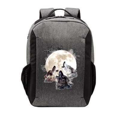 Three Wolves Howling At The Moon Wolf Lover Vector Backpack