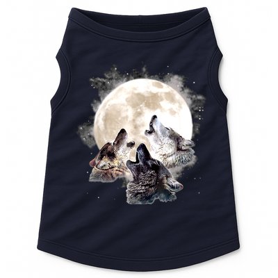 Three Wolves Howling At The Moon Wolf Lover Doggie Tank