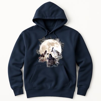 Three Wolves Howling At The Moon Wolf Lover Hoodie