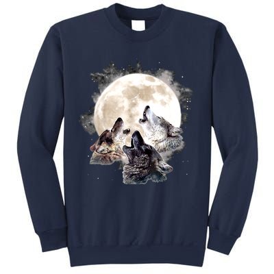 Three Wolves Howling At The Moon Wolf Lover Sweatshirt