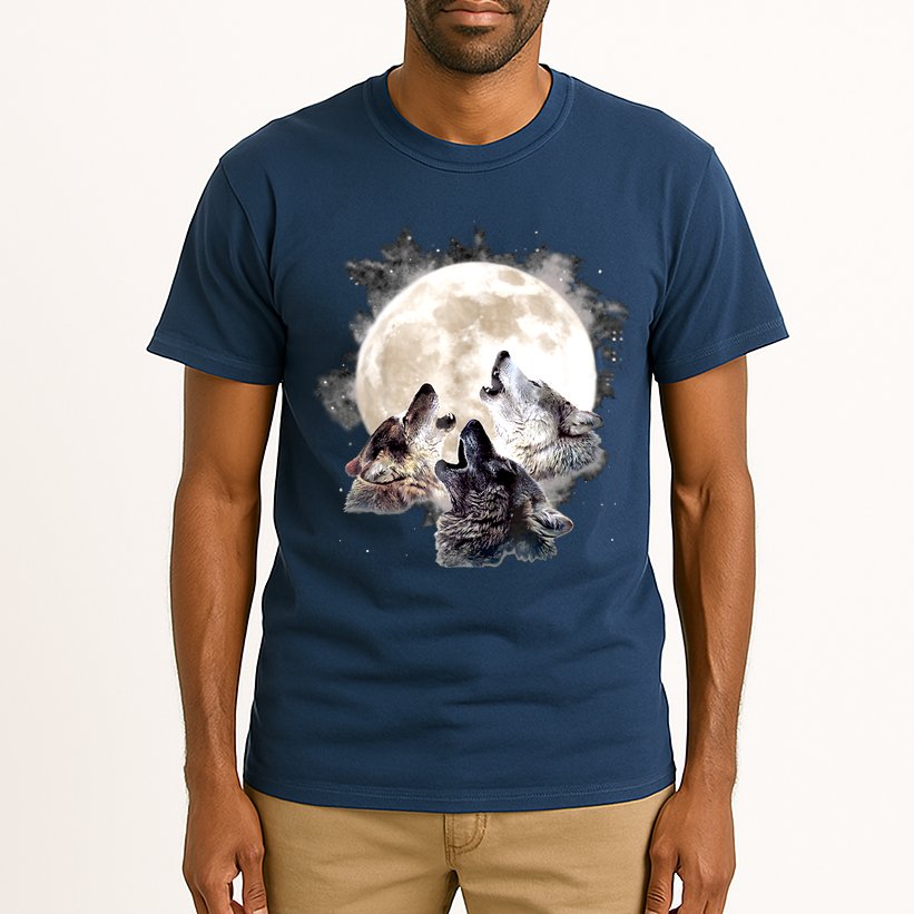 Three Wolves Howling At The Moon Wolf Lover Tall T-Shirt