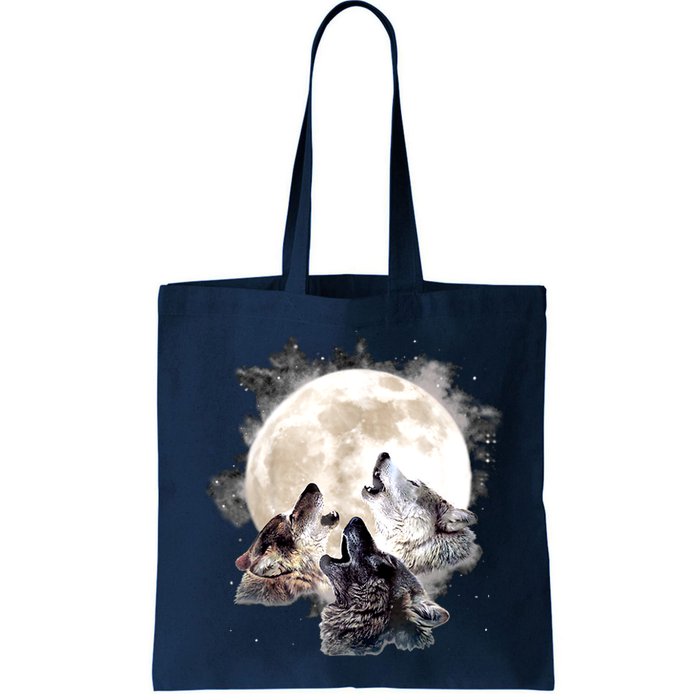 Three Wolves Howling At The Moon Wolf Lover Bag