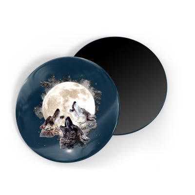 Three Wolves Howling At The Moon Wolf Lover Magnet