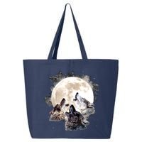 Three Wolves Howling At The Moon Wolf Lover 25L Jumbo Tote