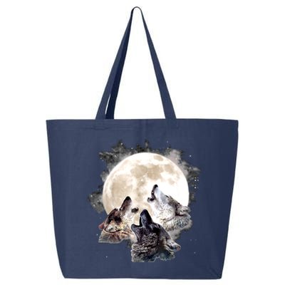 Three Wolves Howling At The Moon Wolf Lover 25L Jumbo Tote