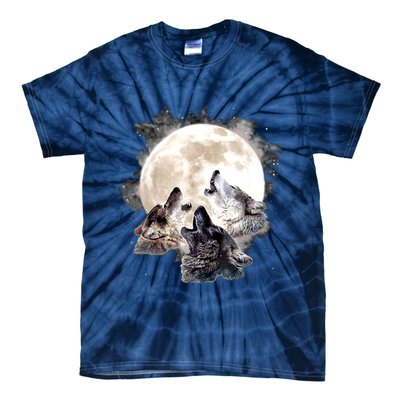 Three Wolves Howling At The Moon Wolf Lover Tie-Dye T-Shirt