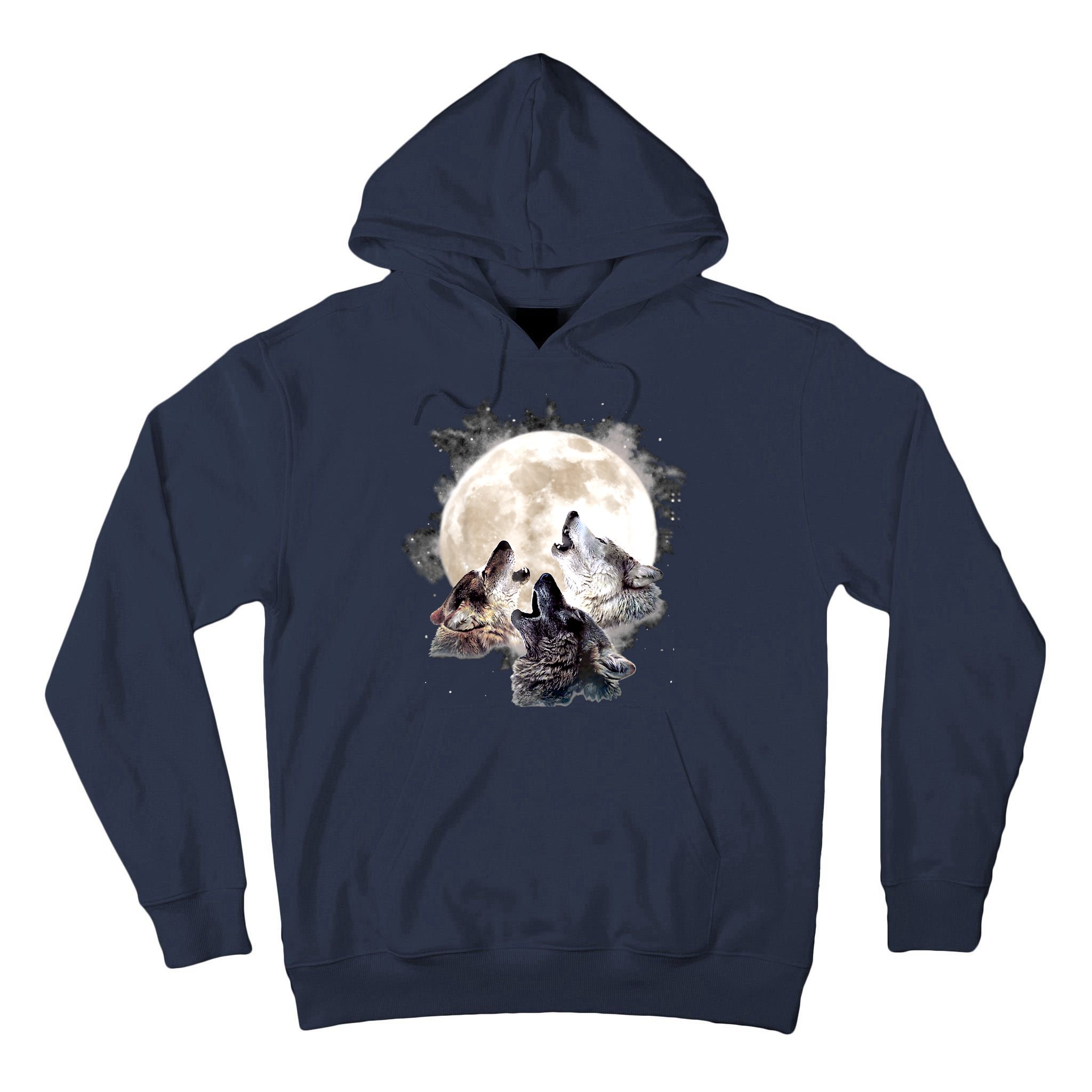 Three Wolves Howling At The Moon Wolf Lover Tall Hoodie