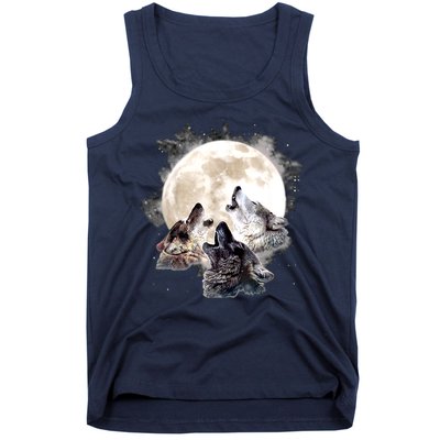 Three Wolves Howling At The Moon Wolf Lover Tank Top