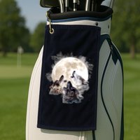 Three Wolves Howling At The Moon Wolf Lover Golf Towel
