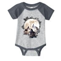 Three Wolves Howling At The Moon Wolf Lover Infant Baby Jersey Bodysuit