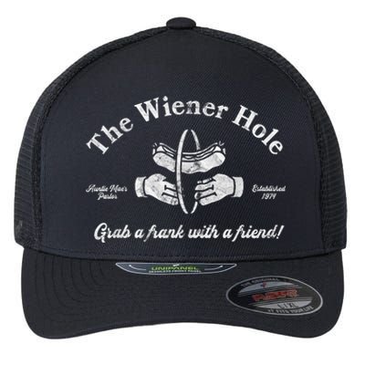 The Wiener Hole Grab A Frank With A Friend Funny Vintage Flexfit Unipanel Trucker Cap