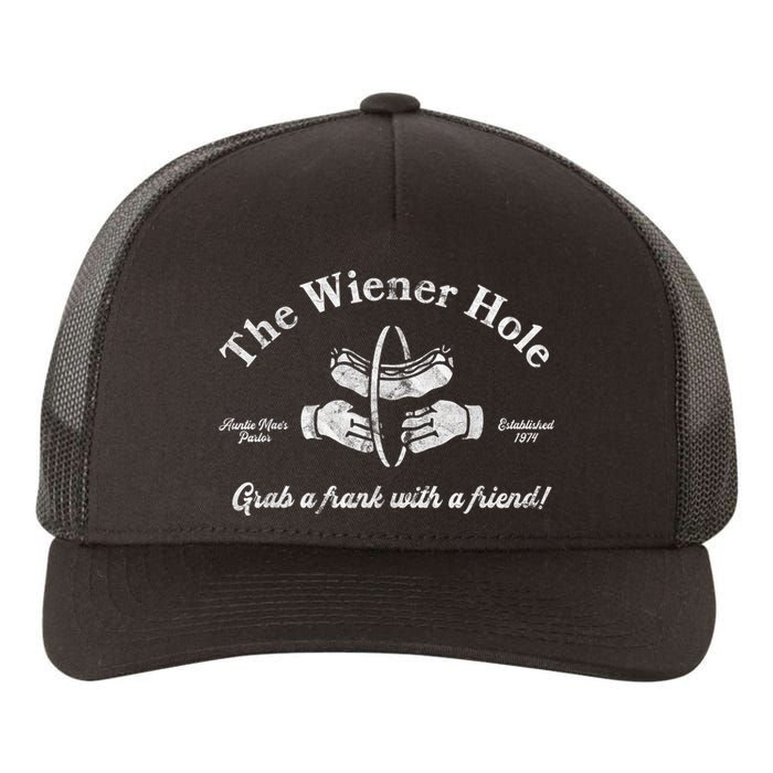 The Wiener Hole Grab A Frank With A Friend Funny Vintage Yupoong Adult 5-Panel Trucker Hat