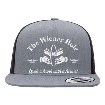 The Wiener Hole Grab A Frank With A Friend Funny Vintage Flat Bill Trucker Hat