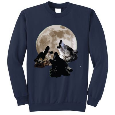 Three Wolves Howling At The Moon Wolf Lover Sweatshirt