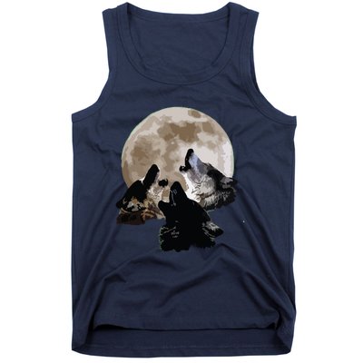 Three Wolves Howling At The Moon Wolf Lover Tank Top