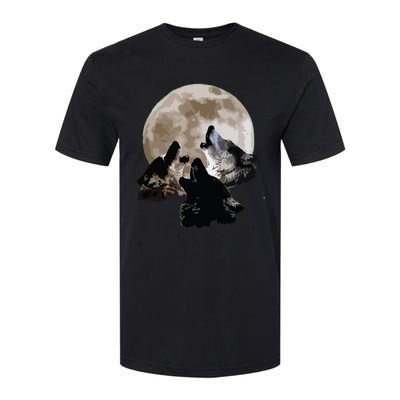 Three Wolves Howling At The Moon Wolf Lover Softstyle CVC T-Shirt