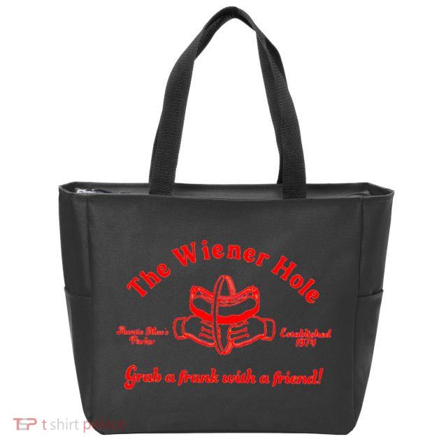 The Wiener Hole Grab A Frank With A Friend Zip Tote Bag