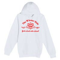 The Wiener Hole Grab A Frank With A Friend Premium Pullover Hoodie