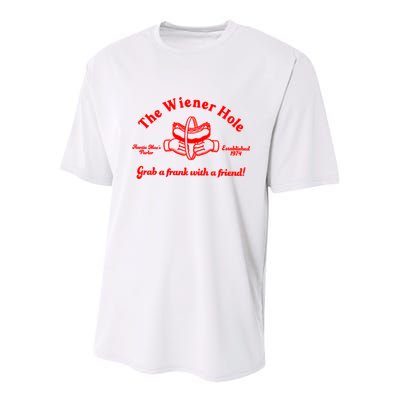 The Wiener Hole Grab A Frank With A Friend Youth Performance Sprint T-Shirt