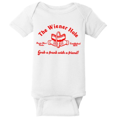 The Wiener Hole Grab A Frank With A Friend Baby Bodysuit