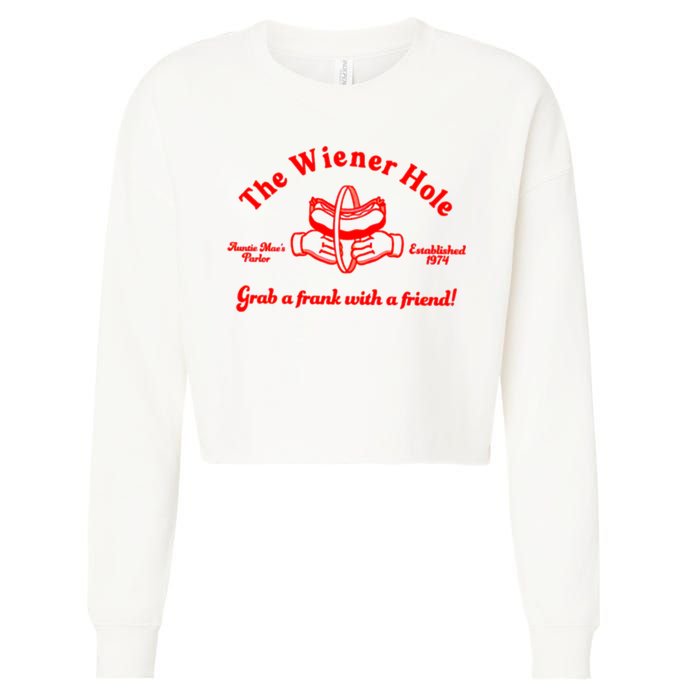 The Wiener Hole Grab A Frank With A Friend Cropped Pullover Crew