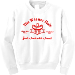 The Wiener Hole Grab A Frank With A Friend Kids Sweatshirt