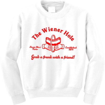 The Wiener Hole Grab A Frank With A Friend Kids Sweatshirt