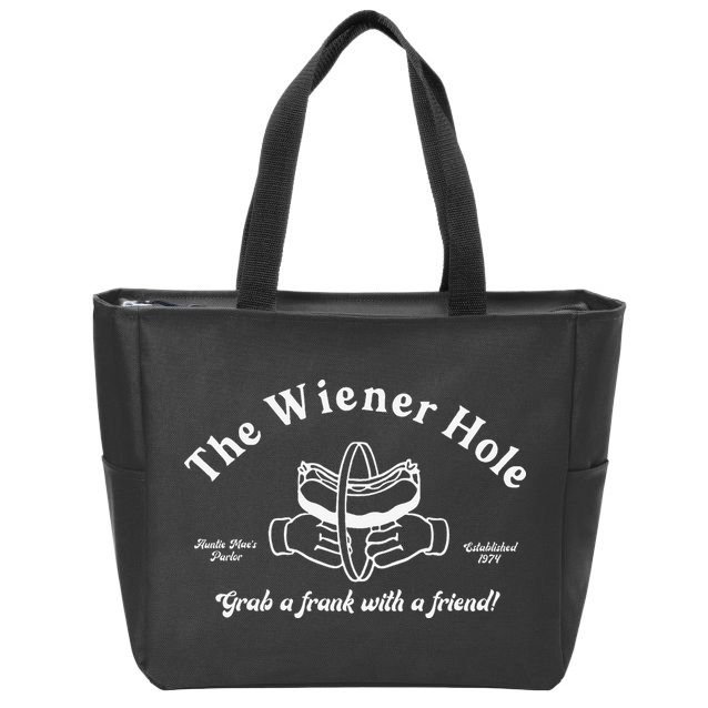 The Wiener Hole Grab A Frank With A Friend Zip Tote Bag